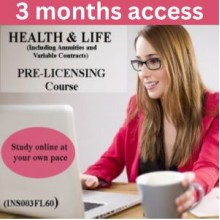  3 Month Access to 60 hr 2-15 Health and Life Insurance Pre-Licensing course (including Annuities and Variable Contracts) INS003FL60 